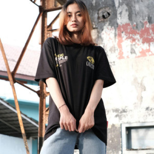 VShop Women Loose Fit Typographic Print T-Shirt